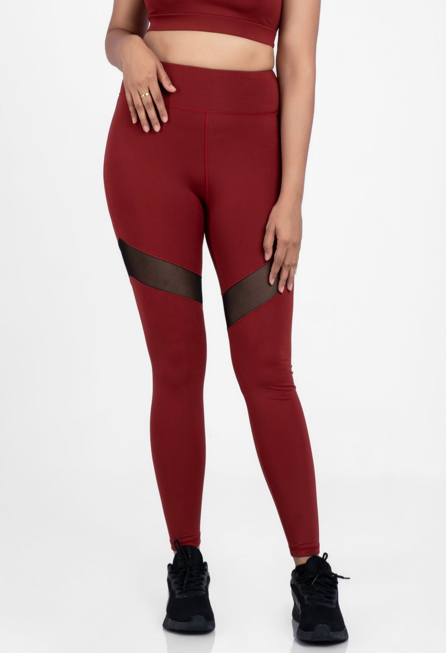 NotchFlex High Waist Leggings - Cherry Red