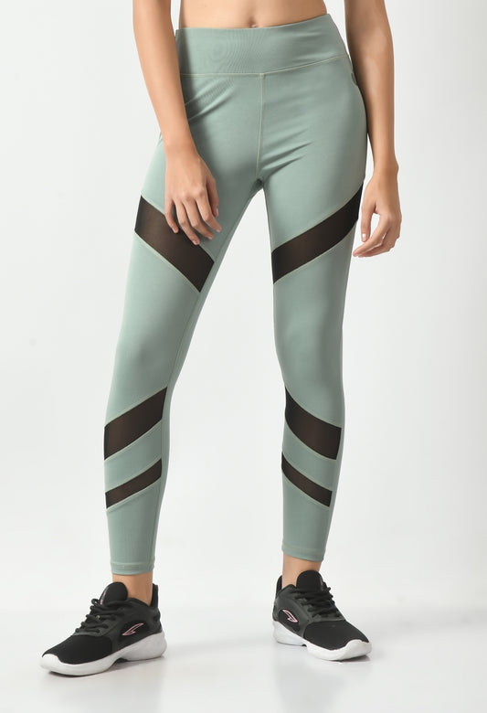 NotchFlex PowerPuff High Waist Leggings - Sea Green