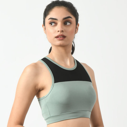 NotchFlex Mesh Sports Bra - Sea Green